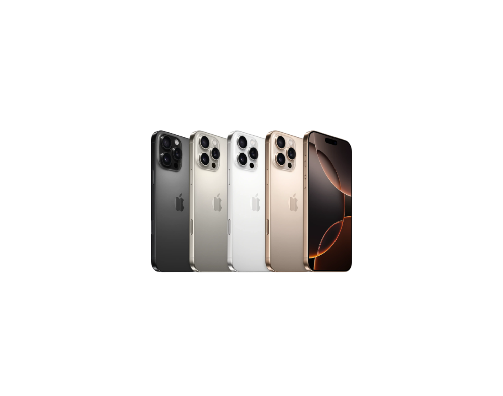 Five Apple iPhones in different colors on a white background
